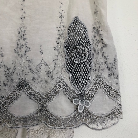 Anthropologie Aratta Silent Journey Embroidered Split Back Tank - Picture 5 of 9